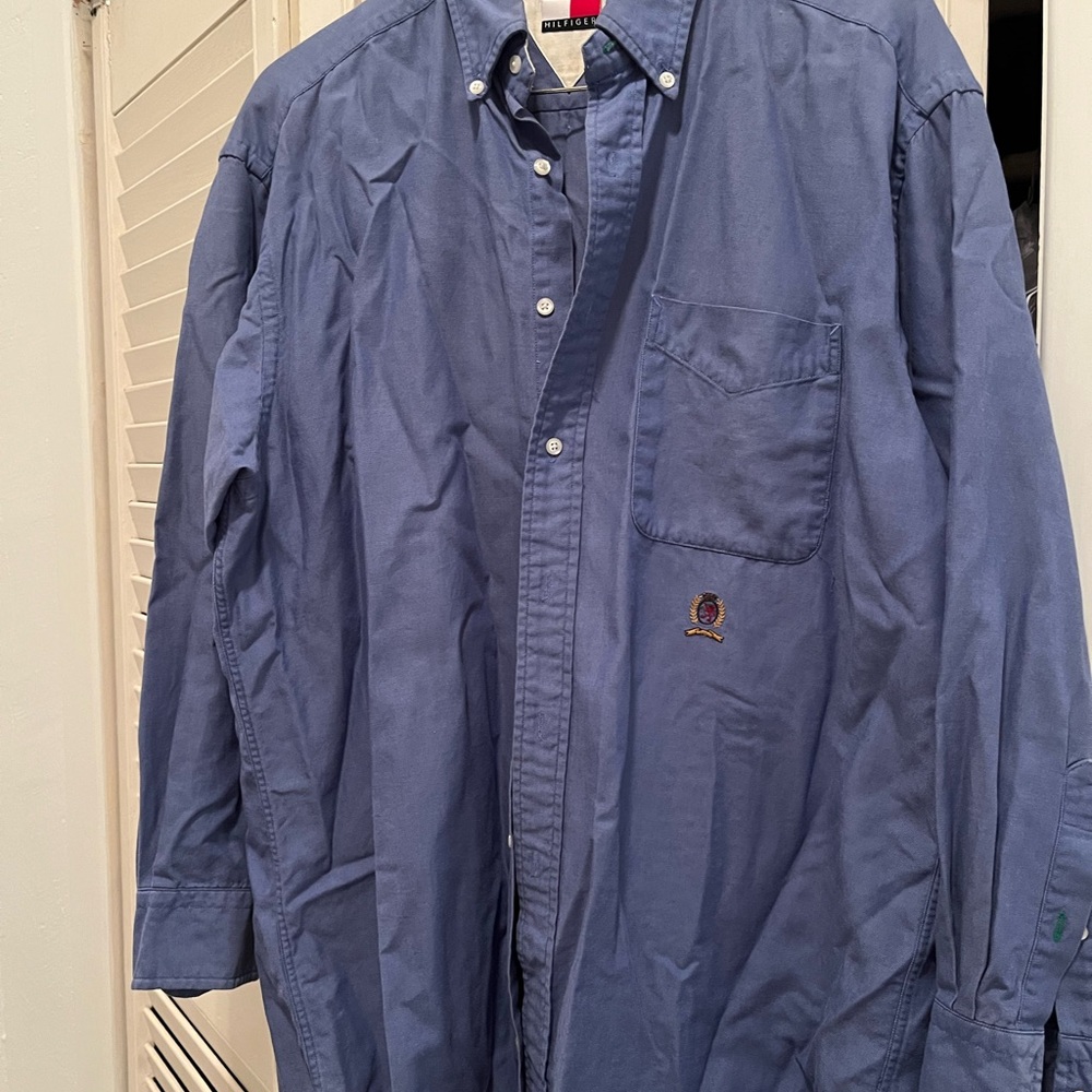 Vintage Tommy Hilfiger Blue Cotton Shirt